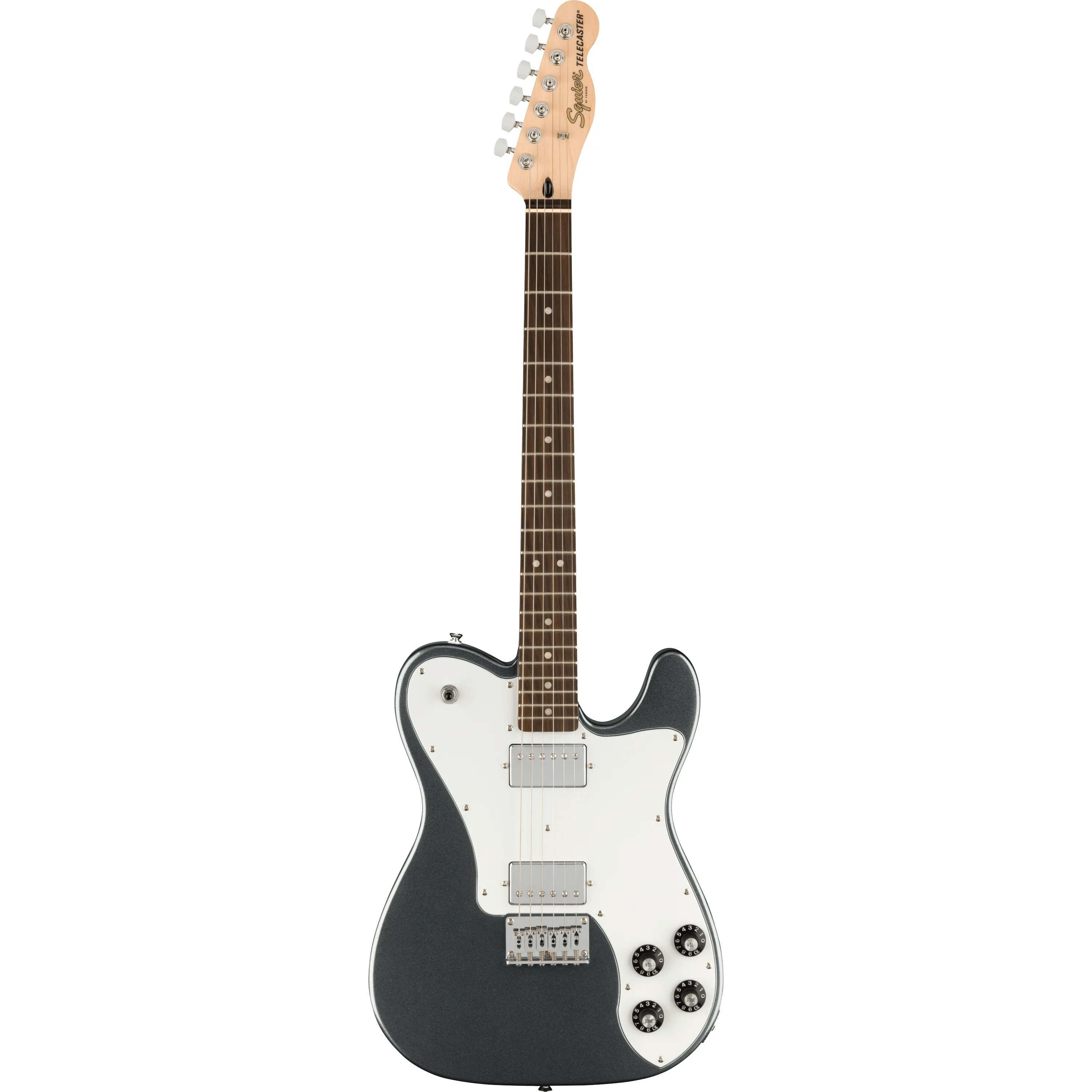 Squier Affinity Telecaster Deluxe IL Charcoal Frost Metallic front view