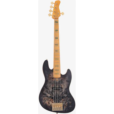 Sire Marcus Miller V10 5-String Transparent Black Satin front view