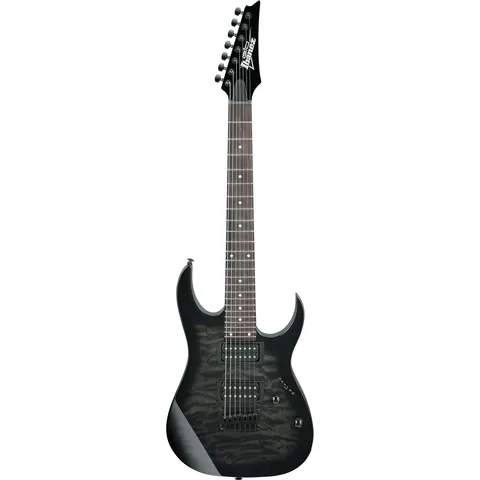 Ibanez GRG7221QA Gio Transparent Black Sunburst front view