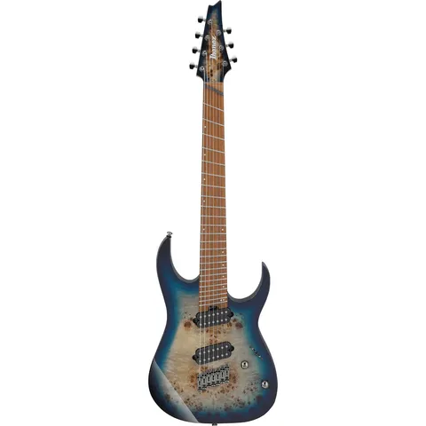 Ibanez RGMS7PB Standard Cosmic Blue Starburst front view