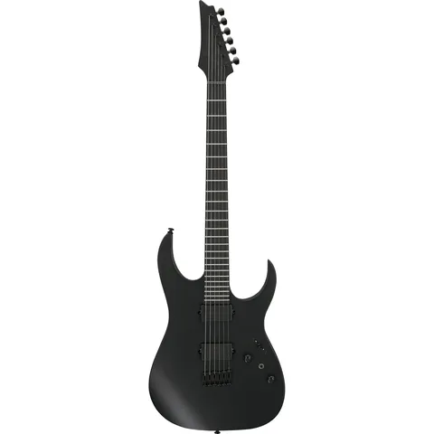Ibanez RGRTB621 Iron Label Black Flat front view