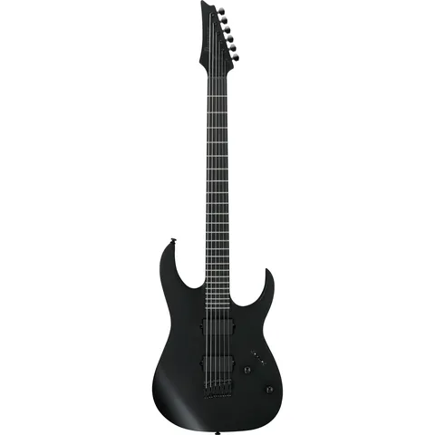 Ibanez RGRTBB21 Iron Label Baritone Black Flat front view